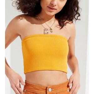 Yellow Ribbed Tube Top